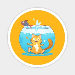 CAT IN FISHBOWL Magnet